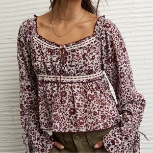 AE Chiffon Ruched Blouse